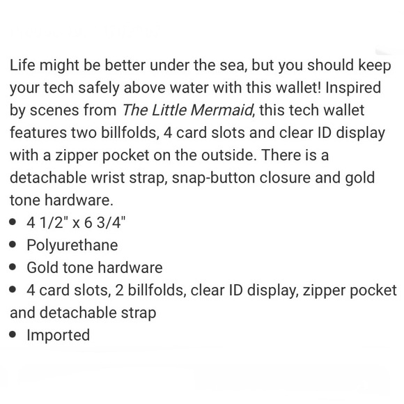 LOUNGEFLY DISNEY THE LITTLE MERMAID Ariel Silhouette MINI BACKPACK & TECH WALLET - Picture 10 of 10